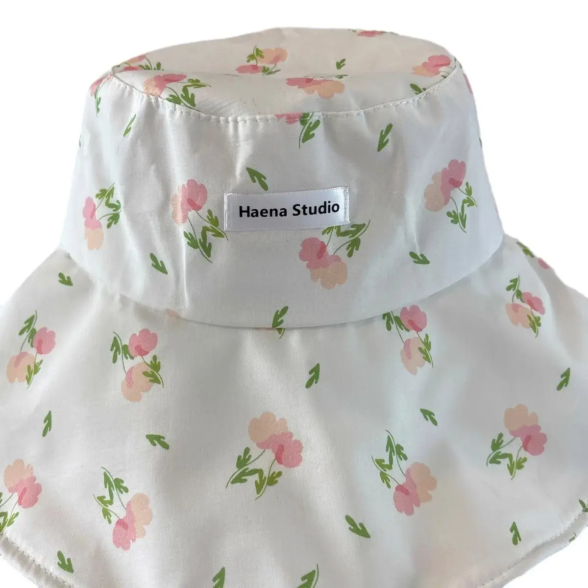 Summer Women's Shell Sun Hat with Ruffle Edge Big Brim Lace Trim Fishing Cap Sweet Floral Print Adjustable Strap Versatile Hat