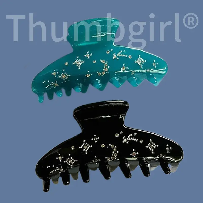 Sweet French Girl Acetate Star Cute Clip Shark Clamp Diamond Embedded Adorable Hair Clip Stylish Hair Accessories