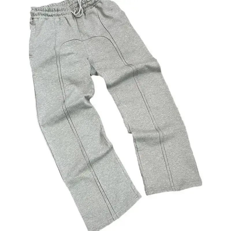 Casual Elastic Drawstring Zipper Pants High Street Hip Hop Streetwear Men's Loose Fit Comfortable Breathable Fashionable