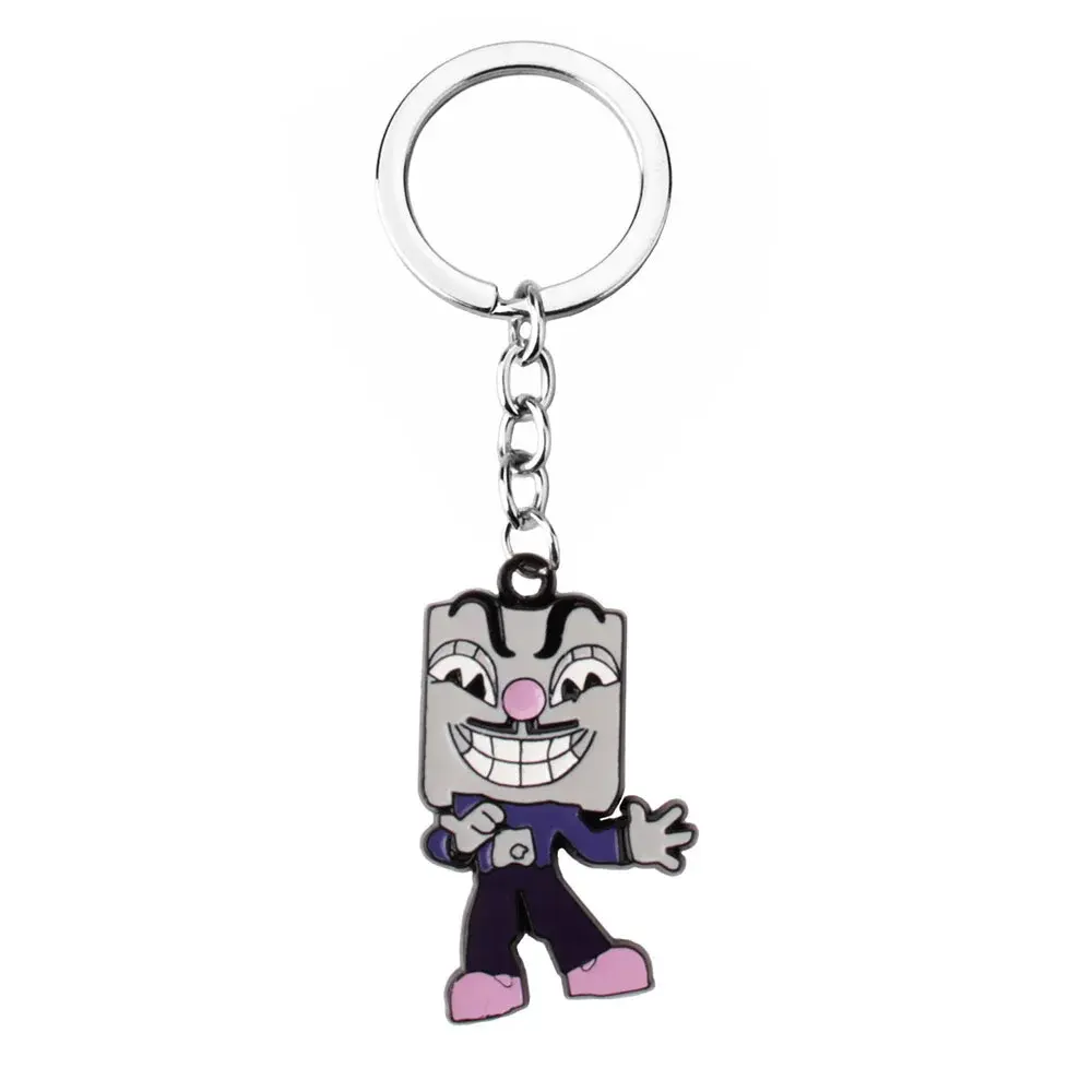 New Cuphead Game Alloy Keychain Tea Cup Head Character Pendant Cross-Border Decoration Metal Material Key Accessories