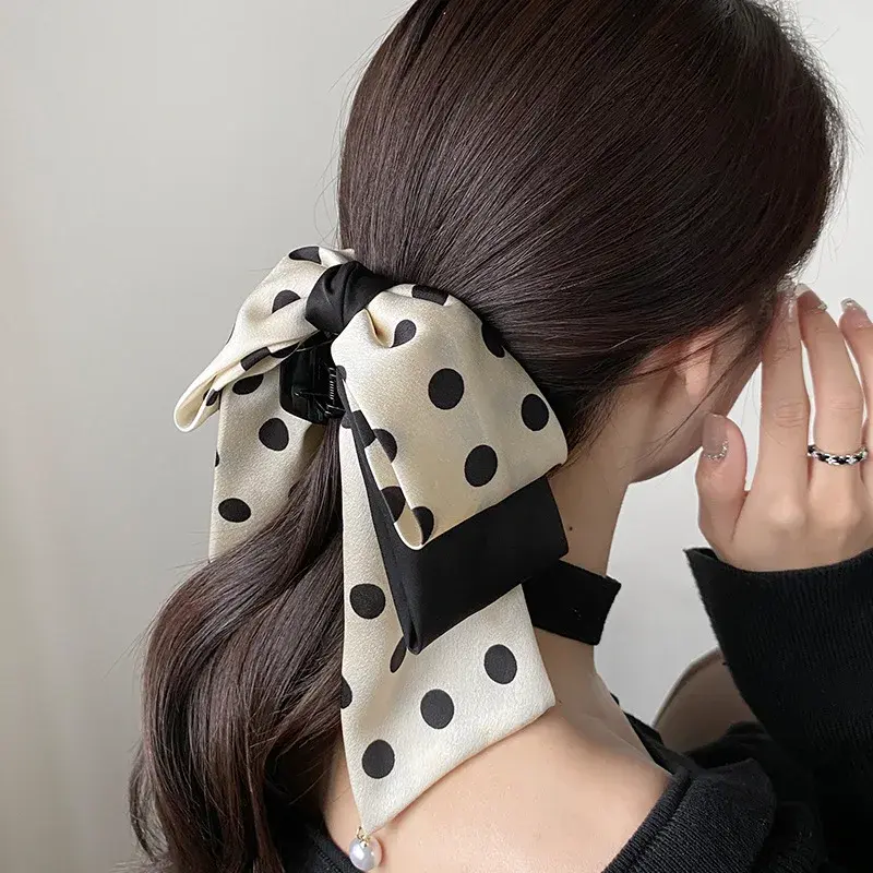 New Rose Date Polka Dot Shark Fin Tail Clip Butterfly Knot Hair Clip Rabbit Ear Hair Accessories Professional Salon Fixed Hair C