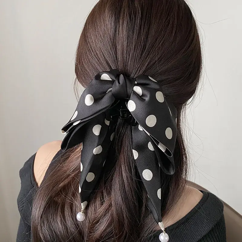 New Rose Date Polka Dot Shark Fin Tail Clip Butterfly Knot Hair Clip Rabbit Ear Hair Accessories Professional Salon Fixed Hair C