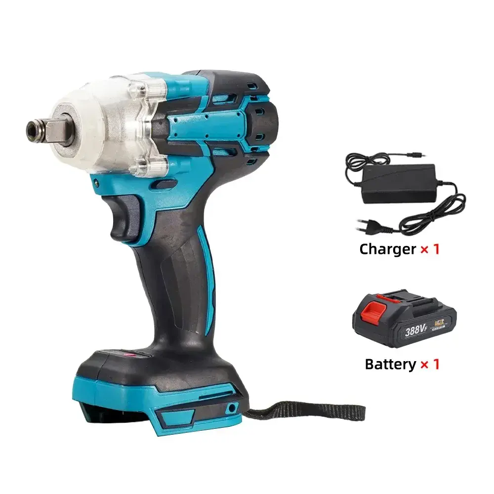 High-Torque Electric Wrench Set 5-Pieces Lithium Battery Charging Impact Wrench For Woodworking Auto Repair