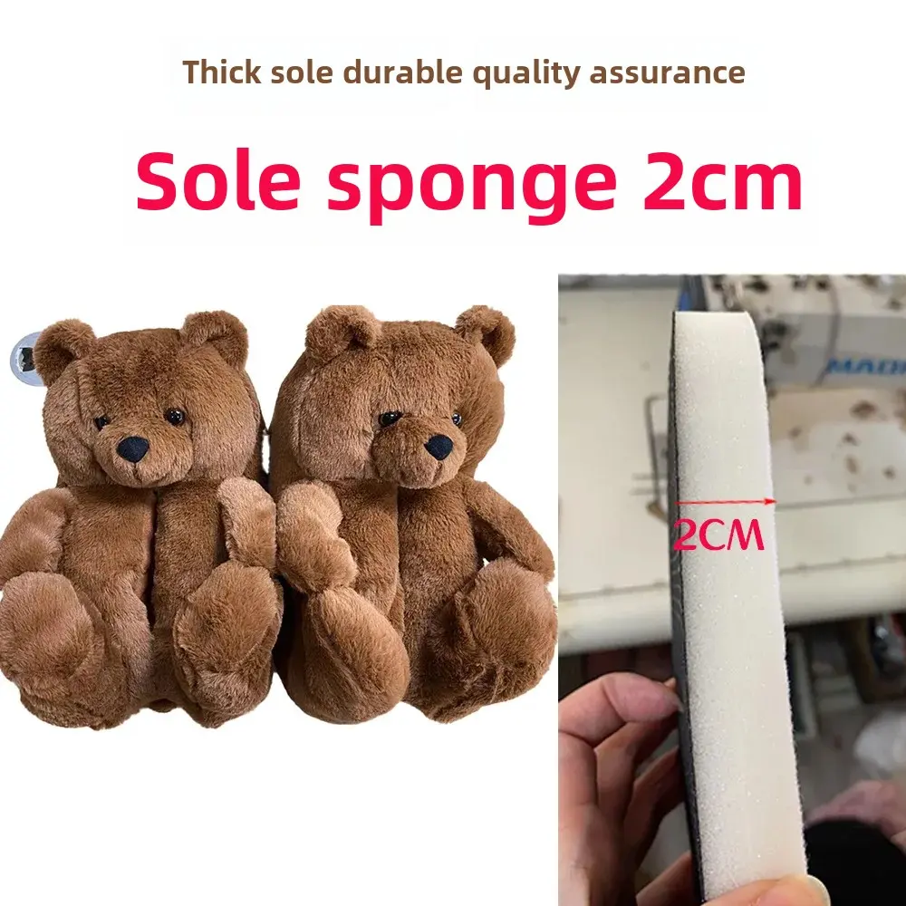 Halloween Teddy Bear Slippers Couple's Home Use Teddy Bear Plush Slippers Pumpkin Slippers For Ladies