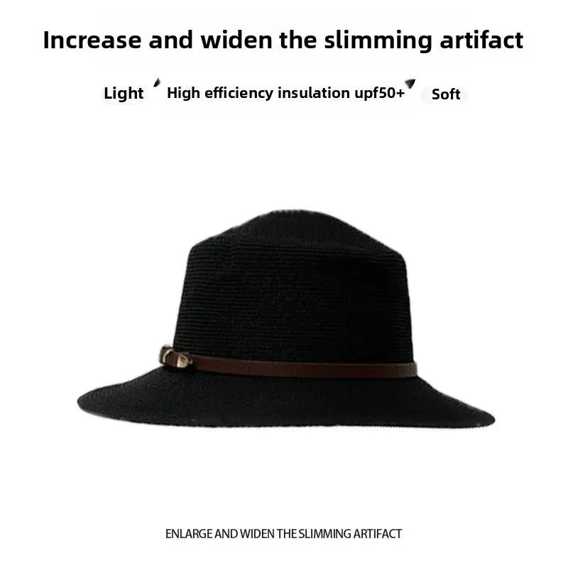 Summer New Women's Sun Protection Straw Hat Large Brim Beach Hat Lace Net Cap Flat Top Fashionable And Elegant
