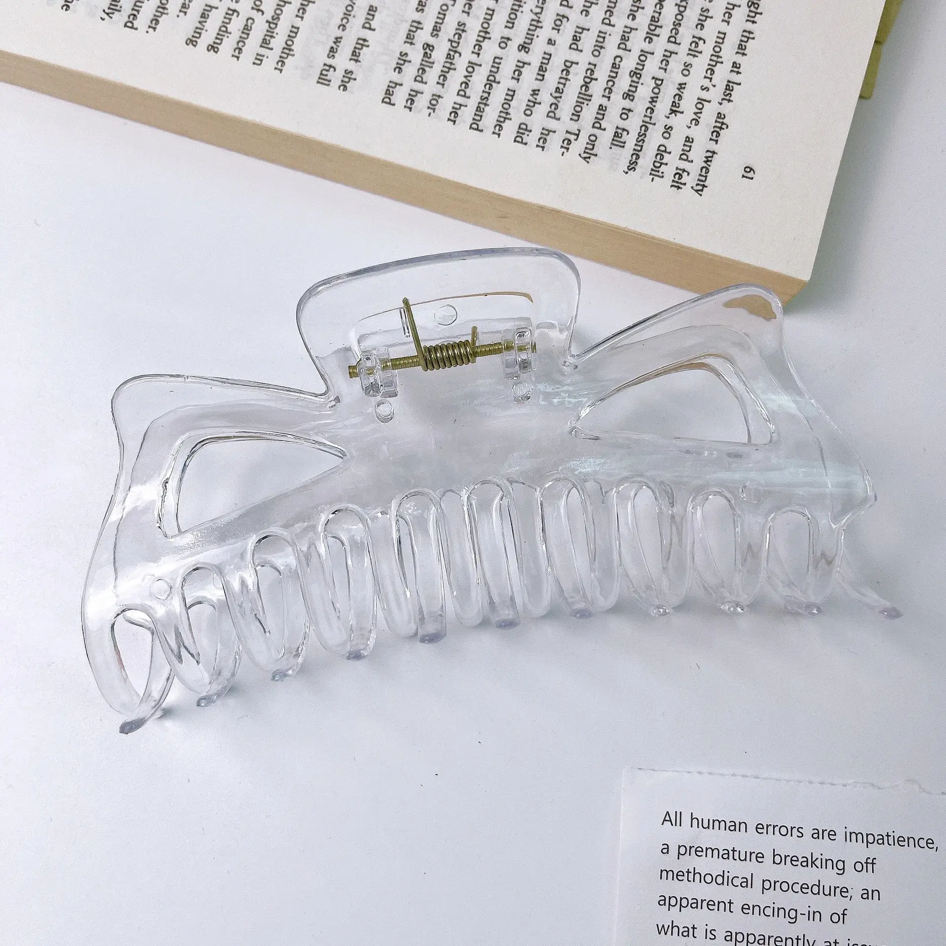 Korean Simple Cat Eye Extra Large Hair Claw Celebrity 14cm Thick Hair Female Shark Clamp Hair Accessories Salon Partition