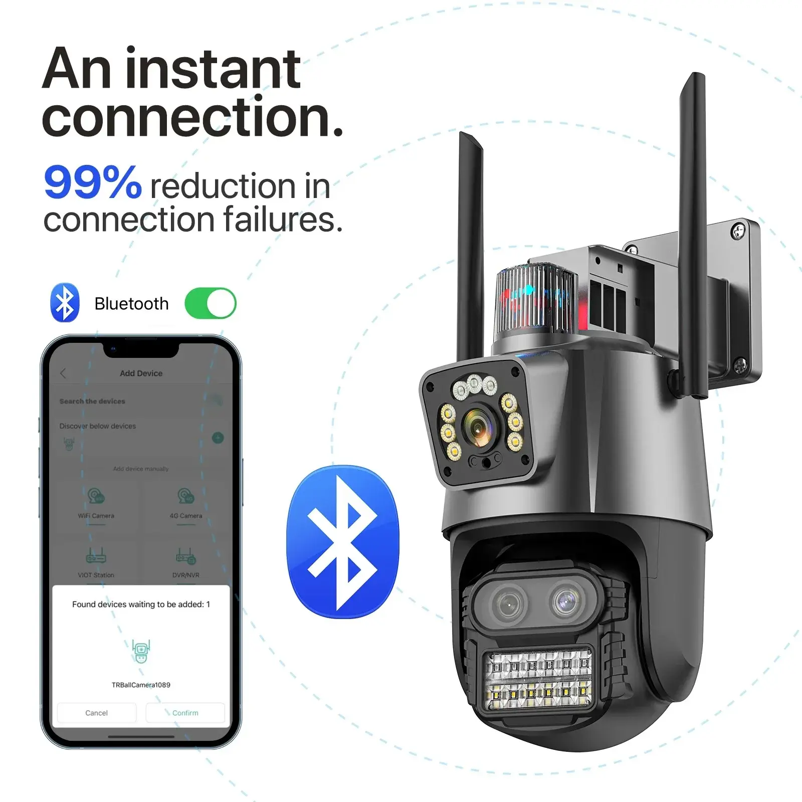 Xionmai Wireless Home Surveillance Camera Dual Outdoor High Definition Monitor Dual Eye Outdoor Surveillance Ball Machine
