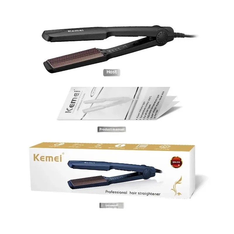 KM-332 Hair Straightening Comb LED Digital Display Adjustable Temperature Dry Wet Dual Use Constant Temperature Hair Straightene