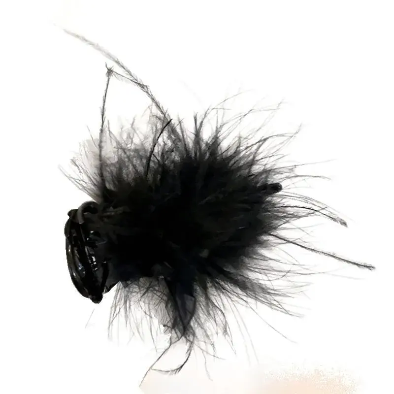 Elegant French Style Bun Hair Clip Feather High Hairline Autumn Winter Hair Accessories Professional Salon Hair Grips