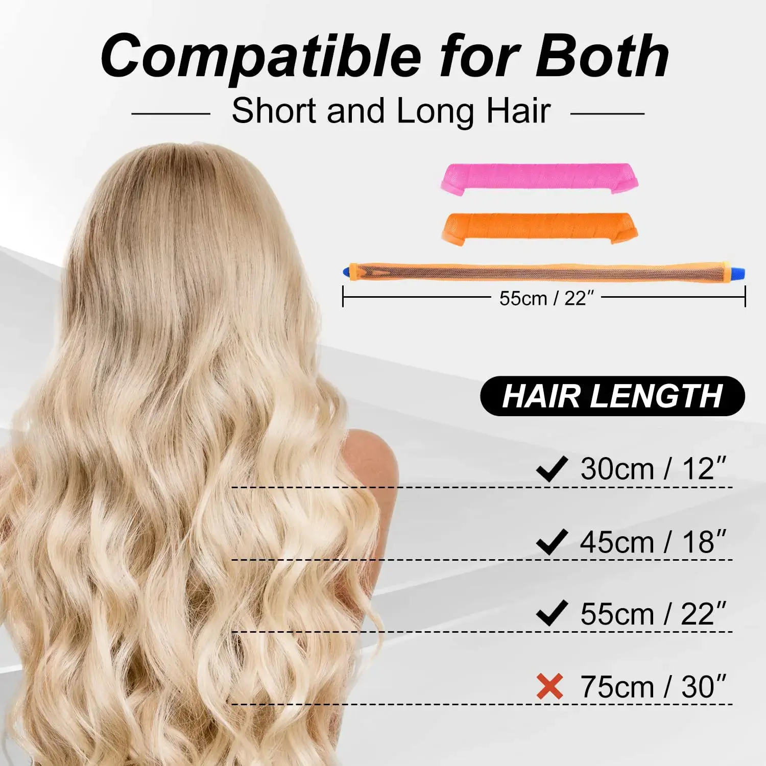 Magic Curling Iron 30-65cm Hair Rolling Barrel Lazy Person's Hair Styling Tool Spiral Hairline Curling Black Hair Styling Tools