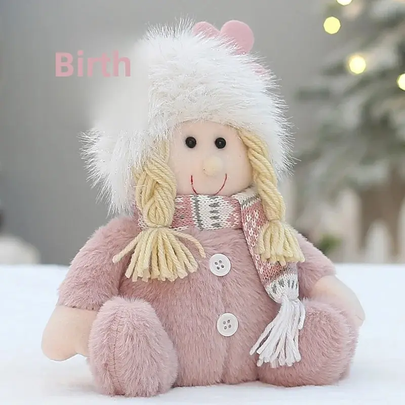 Pink Deer Antler Doll Cloth Art Decoration Boys Girls Dolls Standing Puppets Desktop Ornaments Christmas Cross-Border Decoration