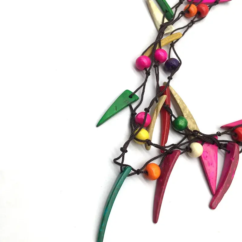 Bohemian Colorful Multi-layered Coconut Shell Wood Beads Vintage African Necklace Women's Wholesale Cross-Border Necklace