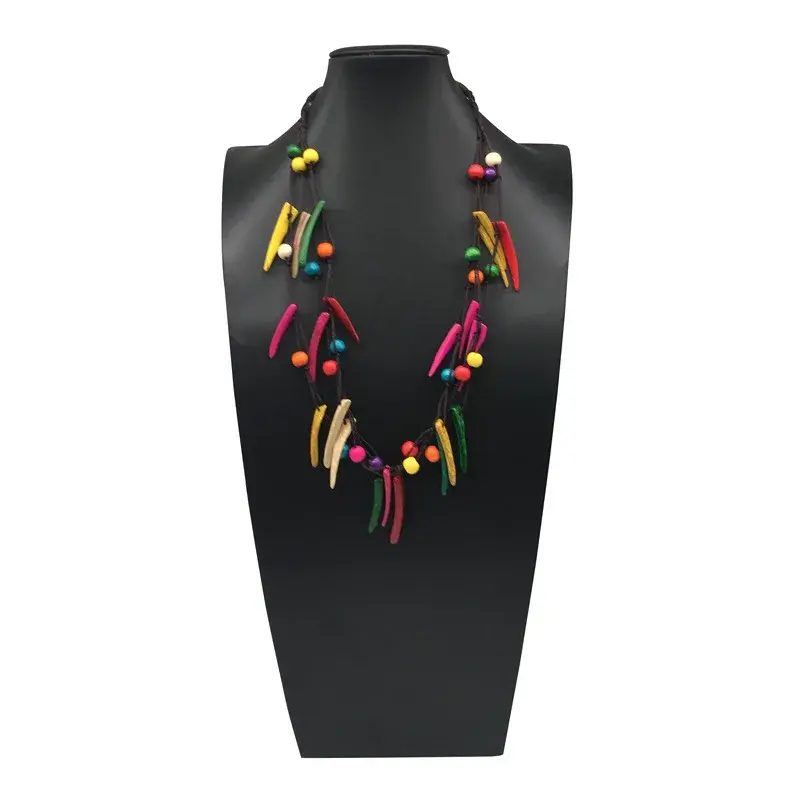 Bohemian Colorful Multi-layered Coconut Shell Wood Beads Vintage African Necklace Women's Wholesale Cross-Border Necklace