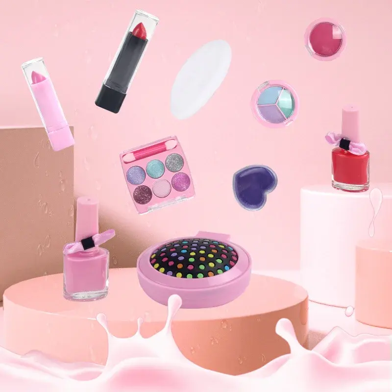 Cross-Border Children's Cosmetics Toy Princess Women's Makeup Bag Suitable For Washing Lipstick Eyeshadow Amazon