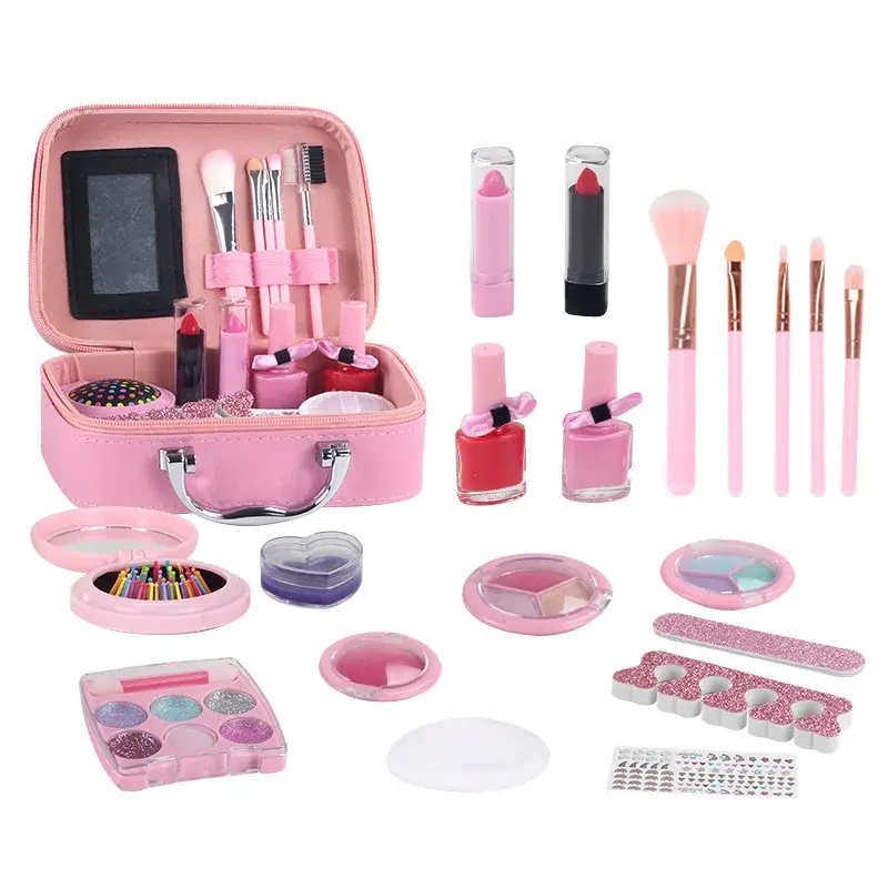 Cross-Border Children's Cosmetics Toy Princess Women's Makeup Bag Suitable For Washing Lipstick Eyeshadow Amazon