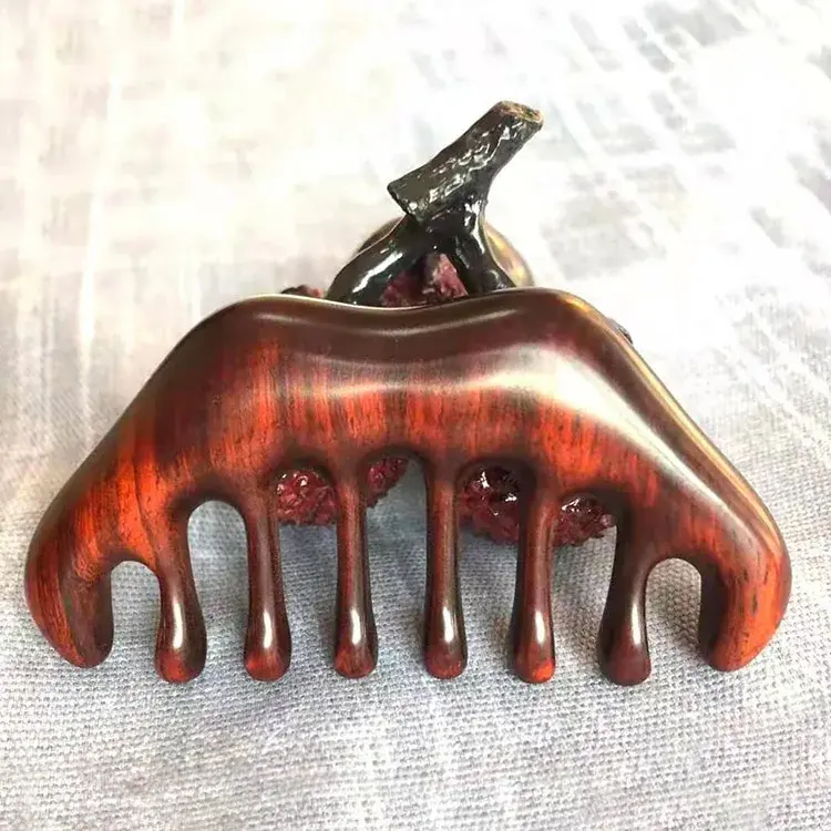 Thickened Wooden Massage Comb Professional Hair Salon Comb For Black People And Wigs Chinese Style Head Massage Wooden Comb