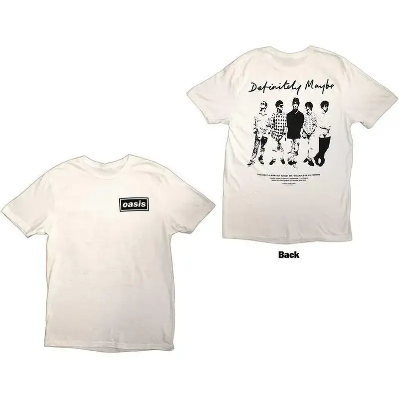 Loose Men's T-Shirt Short Sleeve Green Oasis Retro Band Casual Trendy Cotton Direct Spray Rock Music Oceania Style Crew Neck