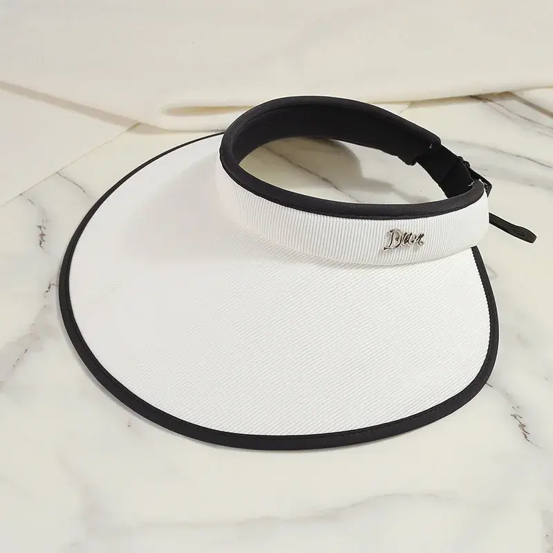 Outdoor Metal Sun Hat Empty Top Summer Beach Vacation Riding Sand Beach Hat Women's Large Brim Hat Sunshade Sun Protection