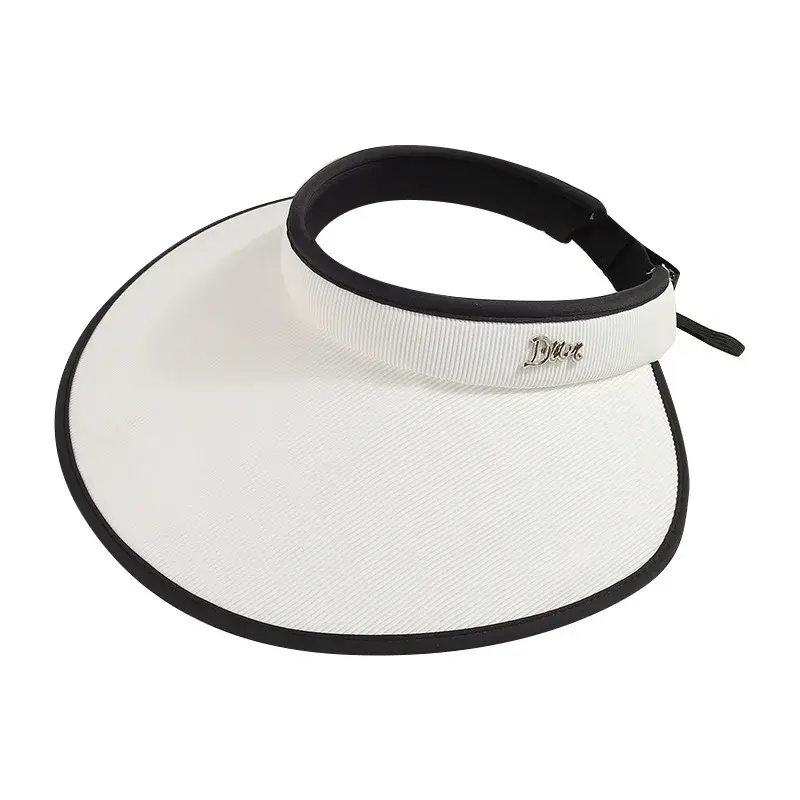 Outdoor Metal Sun Hat Empty Top Summer Beach Vacation Riding Sand Beach Hat Women's Large Brim Hat Sunshade Sun Protection