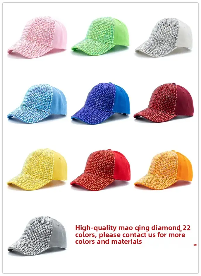 HuaKai Spring Summer New Cross-Border Korean Style Full Diamond Baseball Cap Outdoor Sun Hat Fashionable Mesh Cap Sunscreen