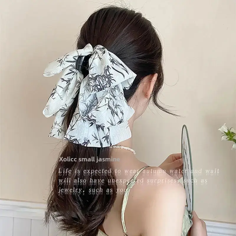Elegant Floral Butterfly Knot Tail Clip Women's Ancient Chinese Style Hair Accessories Professional Salon Partition Fixed Hair C