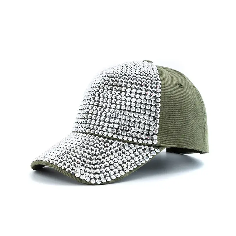 HuaKai Spring Summer New Cross-Border Korean Style Full Diamond Baseball Cap Outdoor Sun Hat Fashionable Mesh Cap Sunscreen