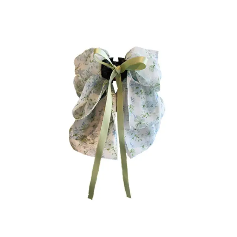 Elegant Floral Butterfly Knot Tail Clip Women's Ancient Chinese Style Hair Accessories Professional Salon Partition Fixed Hair C