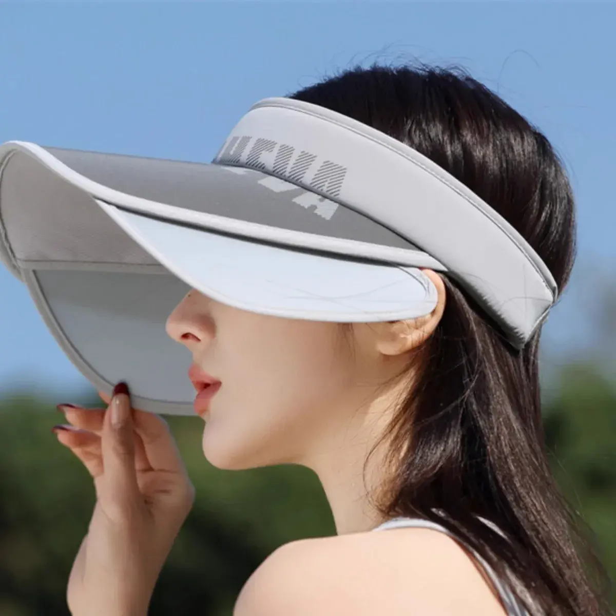 Summer Men's UV Protection Expandable Crown Hat Fashion Outdoor Cycling Windproof Sunshade Climbing Cap Breathable Mesh Hat