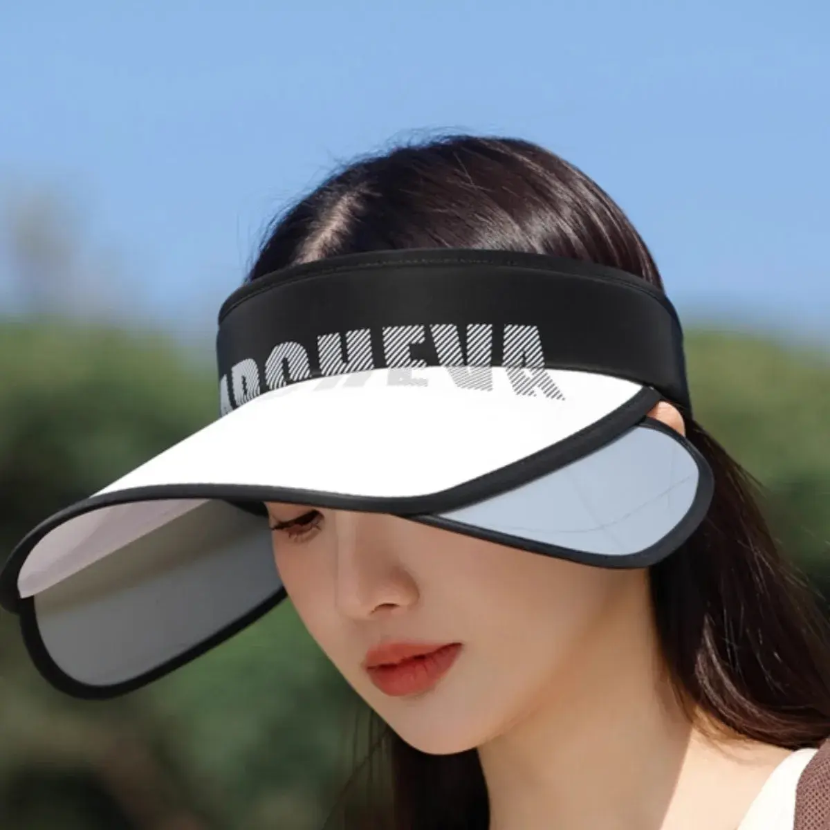 Summer Men's UV Protection Expandable Crown Hat Fashion Outdoor Cycling Windproof Sunshade Climbing Cap Breathable Mesh Hat