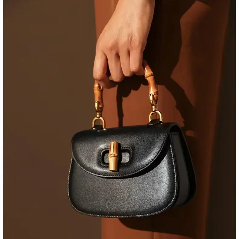 Trendy Women's High-End Feeling Niche Design Bamboo Bag Summer 2024 New Style Single Shoulder Slant Crossbody Luxury Handbag