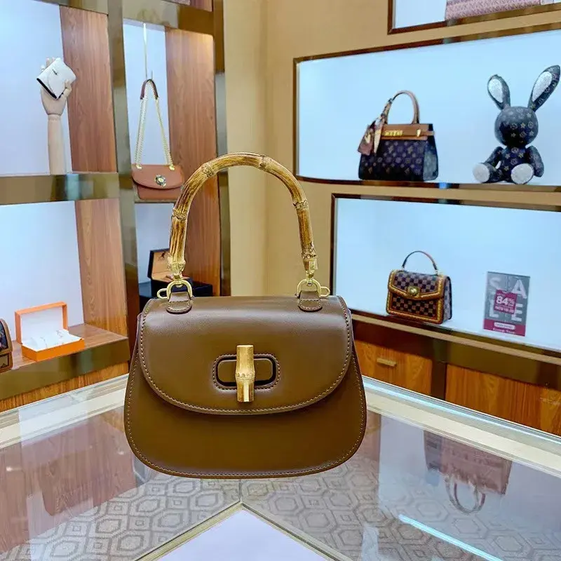 Trendy Women's High-End Feeling Niche Design Bamboo Bag Summer 2024 New Style Single Shoulder Slant Crossbody Luxury Handbag