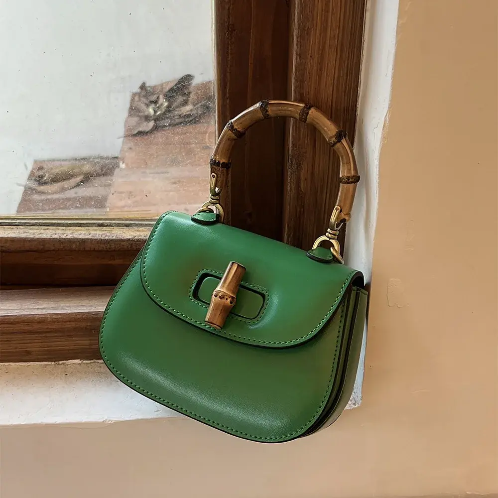 Trendy Women's High-End Feeling Niche Design Bamboo Bag Summer 2024 New Style Single Shoulder Slant Crossbody Luxury Handbag