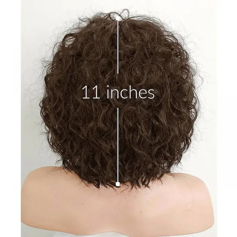 Short Hair Wave Summers Tan Fiber Hair Extension Air Curtain Bangs Synthetic Wig European American Women's Accessories