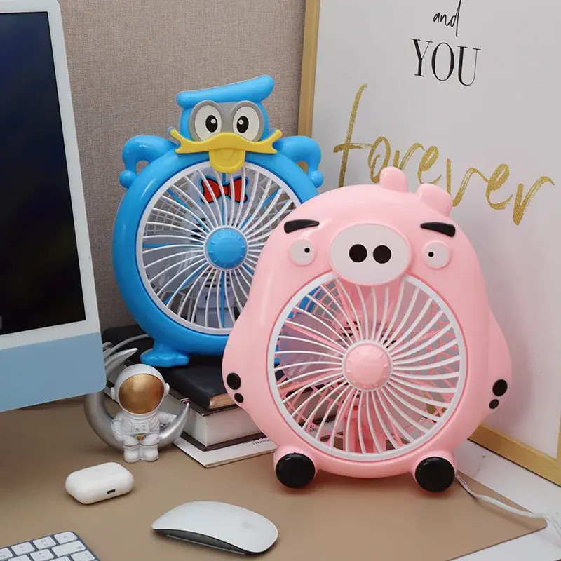 Mini Cartoon Style Table Fan Quiet Home Use Student Dormitory Portable Electric Fan Small Size AE Stock from China Origin