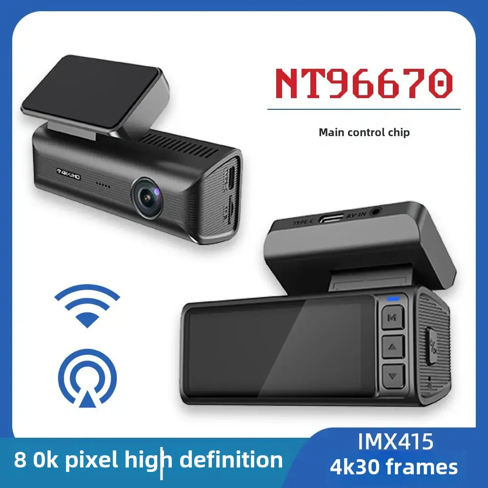 4K HD Dual Channel Car Dash Cam WiFi+GPS Parking Monitoring Infrared Night Vision Cross-Border New Product Auto Video Recorder