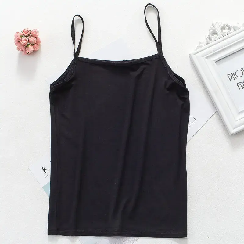 Women's Cotton Lace Crop Top Slimming Vest Large Size Base Shirt Spring Summer Black White Inner Wear Casual Fashion