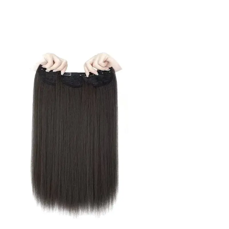Three-Piece Wig Extensions Natural Looking Seamless Female Long Straight Hair Increase Volumen Fake Hair Pieces Invisible