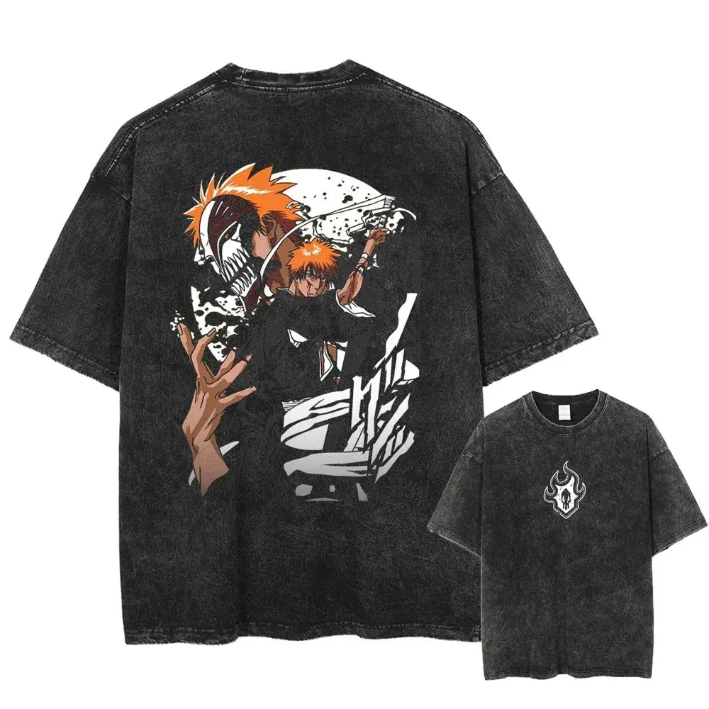 Japanese Anime Printing Harajuku Style T-shirt Summer Short Sleeves Cotton Street Casual Loose-fit Oversized T Shirt