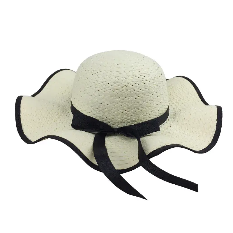 Women's Summer Korean Style Sunshade Straw Hat Beach Sunscreen Large Brim Hat Face Covering Sun Cap for Beach Outings