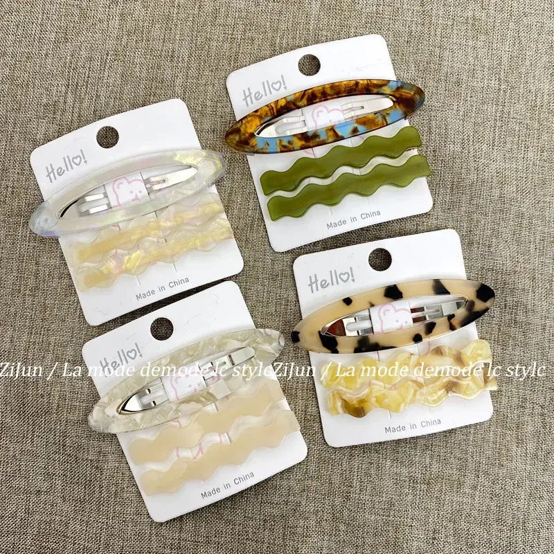 Elegant Korean Style 2 Piece Set Hair Clips Duckbill Wave Shape Hairpins for Girl Bangs Fixing Hair Accessories
