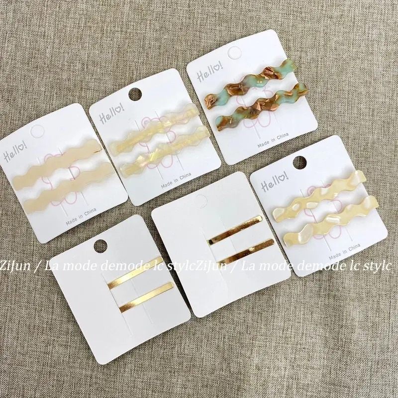 Elegant Korean Style 2 Piece Set Hair Clips Duckbill Wave Shape Hairpins for Girl Bangs Fixing Hair Accessories