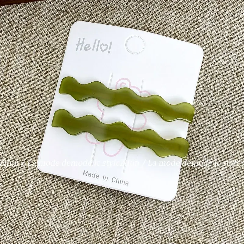 Elegant Korean Style 2 Piece Set Hair Clips Duckbill Wave Shape Hairpins for Girl Bangs Fixing Hair Accessories