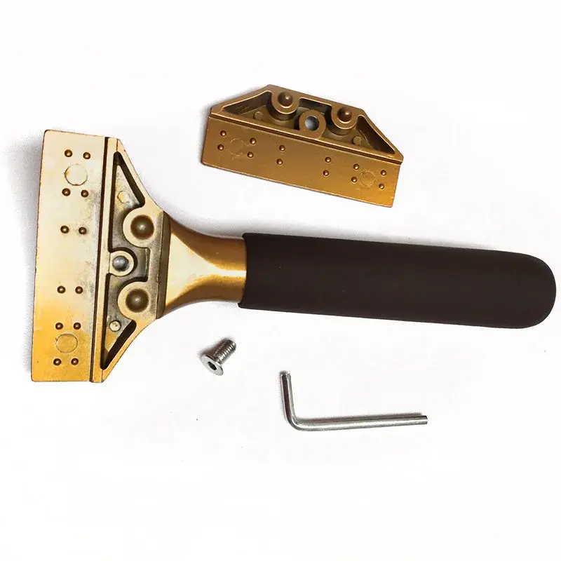Gold Aluminum Alloy Handle For Car Key Modification Shell Water Scraping Tool Long Handle Water Scraping Faster Speed