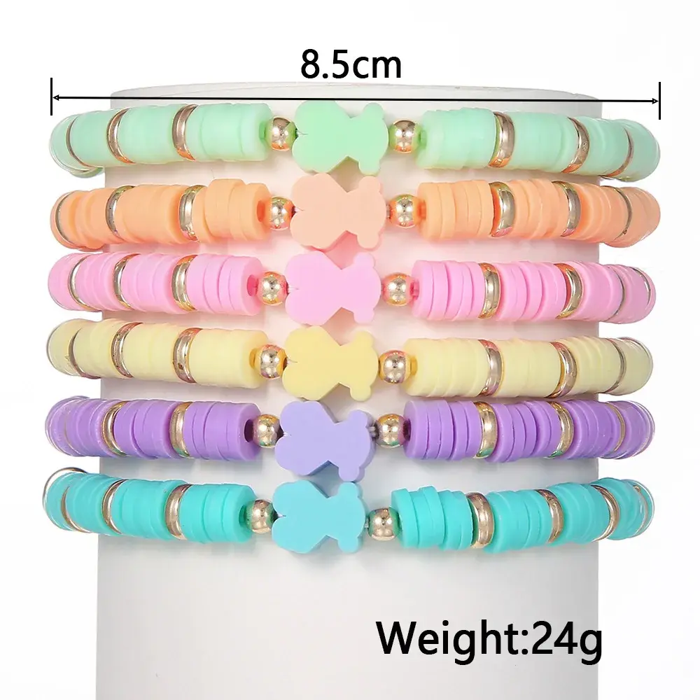 Colorful Clay Bear Bracelet Wholesale Punchy Latin American Style Jewelry Accessories European And American Cross-Border Amazon