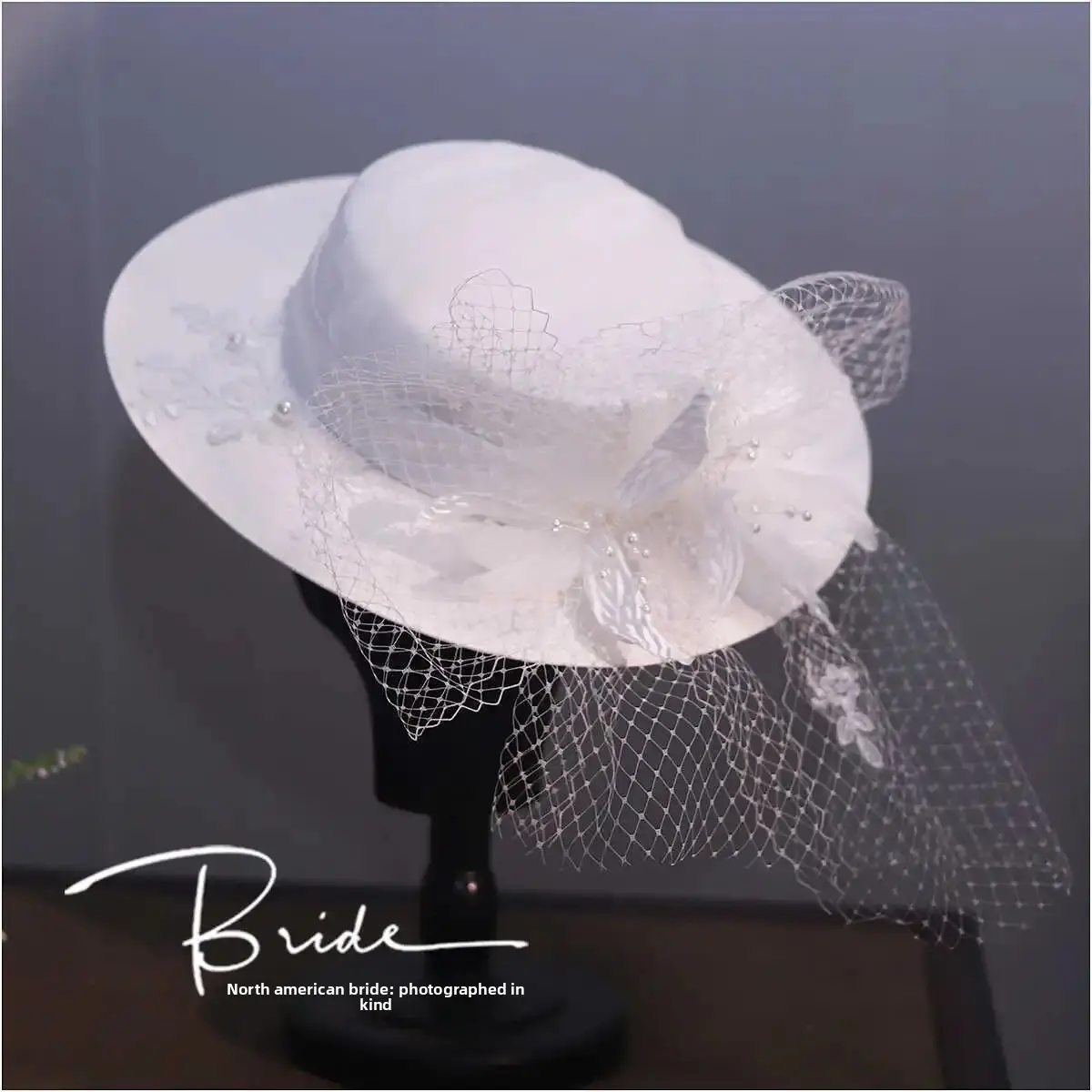 Elegant round Top Small Hat Women Wedding Decoration Flower Travel Photography Hat Headwear Bride Styling Chinese Brand