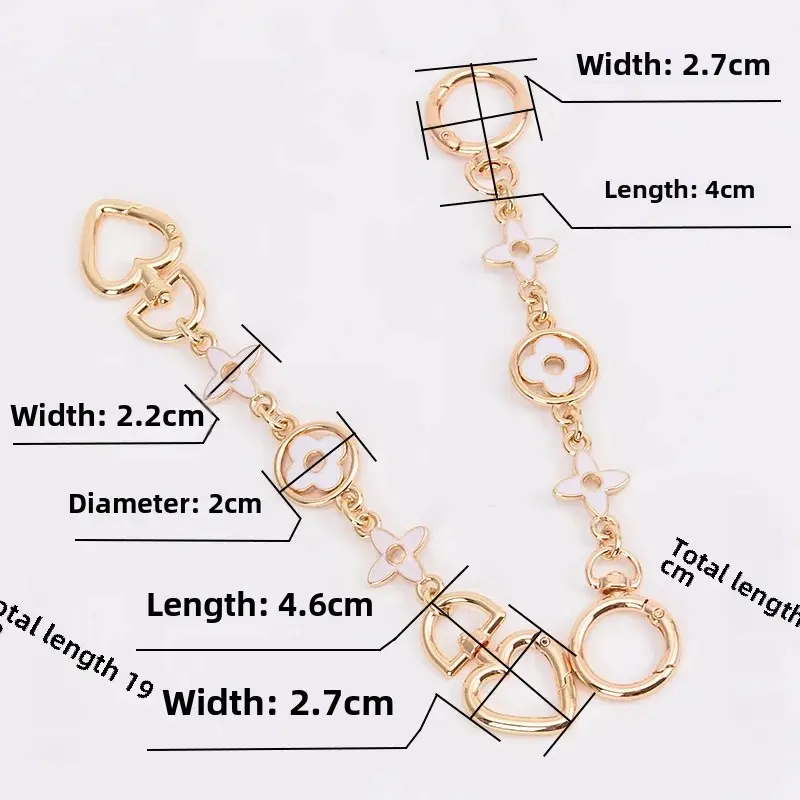 Wholesale Cross-Border Bag Modification Extended Alloy Chain Four-Leaf Clover Decorative Chain Shoulder Strap Accessories