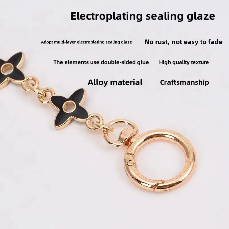 Wholesale Cross-Border Bag Modification Extended Alloy Chain Four-Leaf Clover Decorative Chain Shoulder Strap Accessories