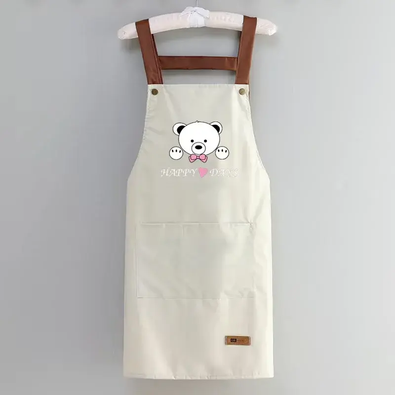 2024 New Kitchen Apron Waterproof Oilproof Women's Workwear Cute Cooking Home Use Advertising Logo Printed Waist Apron