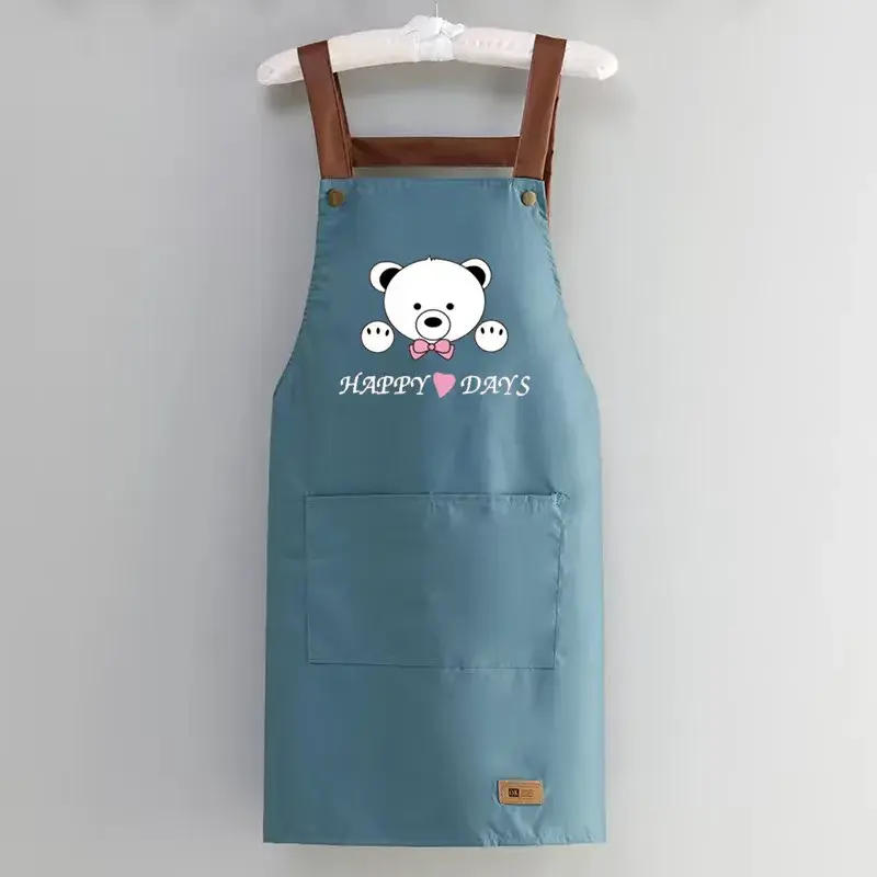 2024 New Kitchen Apron Waterproof Oilproof Women's Workwear Cute Cooking Home Use Advertising Logo Printed Waist Apron