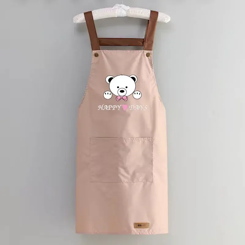 2024 New Kitchen Apron Waterproof Oilproof Women's Workwear Cute Cooking Home Use Advertising Logo Printed Waist Apron